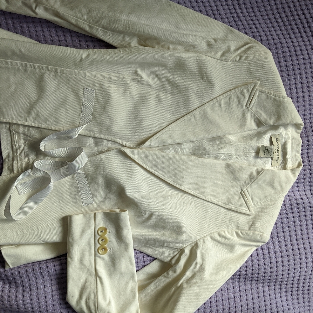 Banana Republic 100% Cotton White Blazer